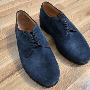 Suede bespoke wide shoes